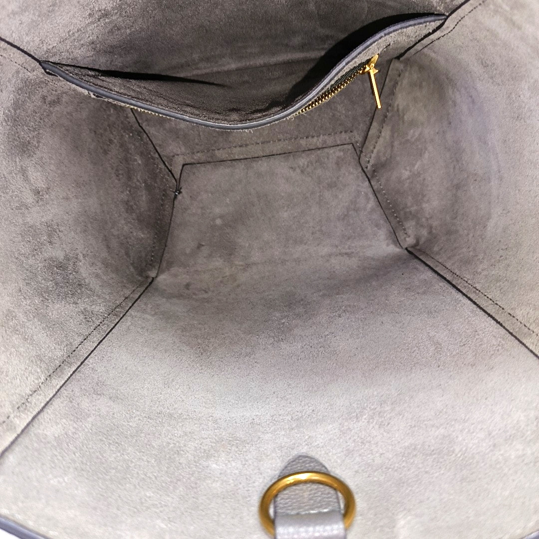 Authenticated pre-owned  SANGLE Small Calfskin Gray - Bucket Bag at Looply