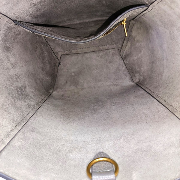 Authenticated pre-owned  SANGLE Small Calfskin Gray - Bucket Bag at Looply