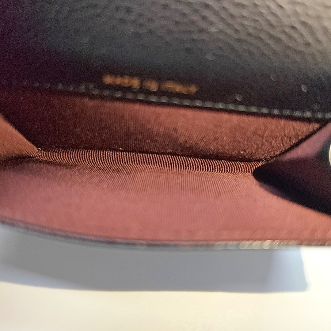 CLASSIC FLAP Quilted Grained Calfskin Black Card Holder