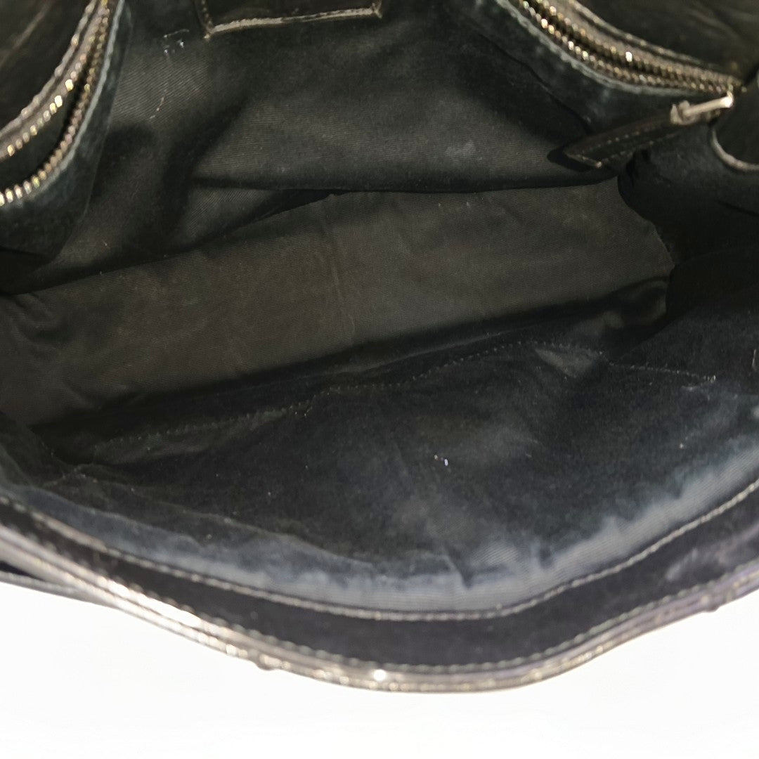 NIKI Large Chevron Calfskin Black