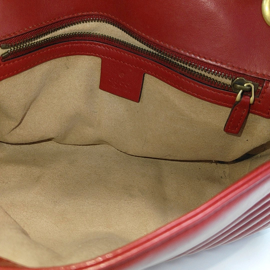 GG Marmont Medium Quilted Calfskin Red
