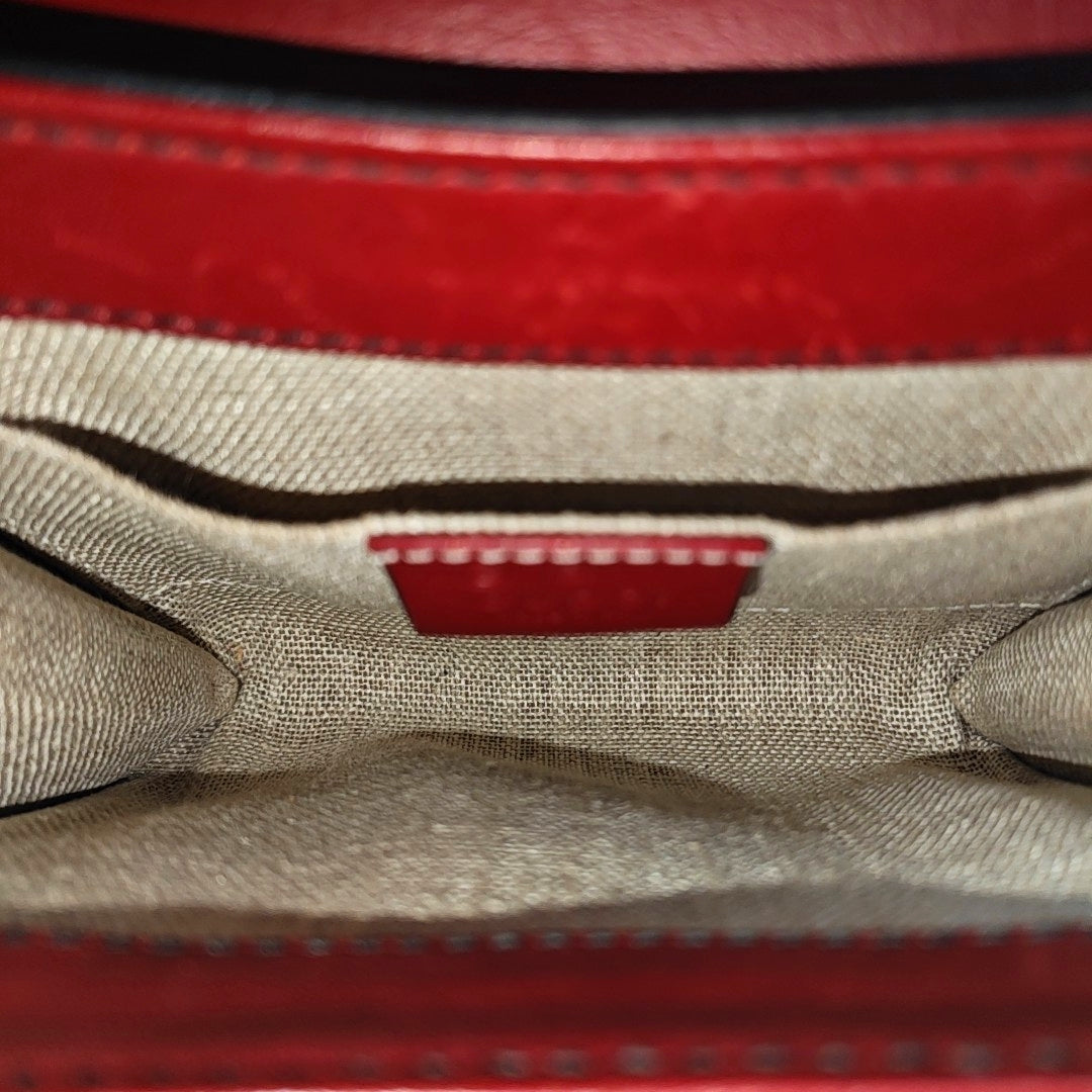 Emily Chain Monogram Calfskin Red