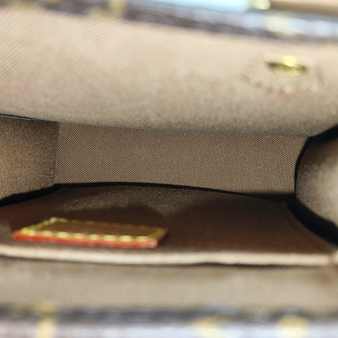 SAC PLAT Mini Monogram Coated Canvas Brown