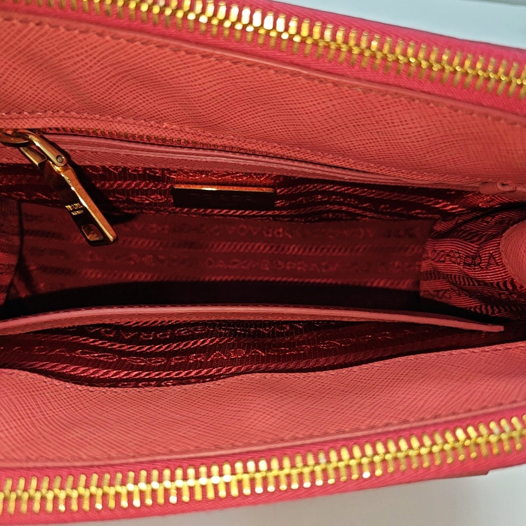 Galleria Small Saffiano Calfskin Red