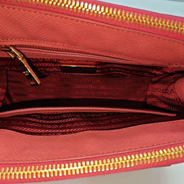 Galleria Small Saffiano Calfskin Red
