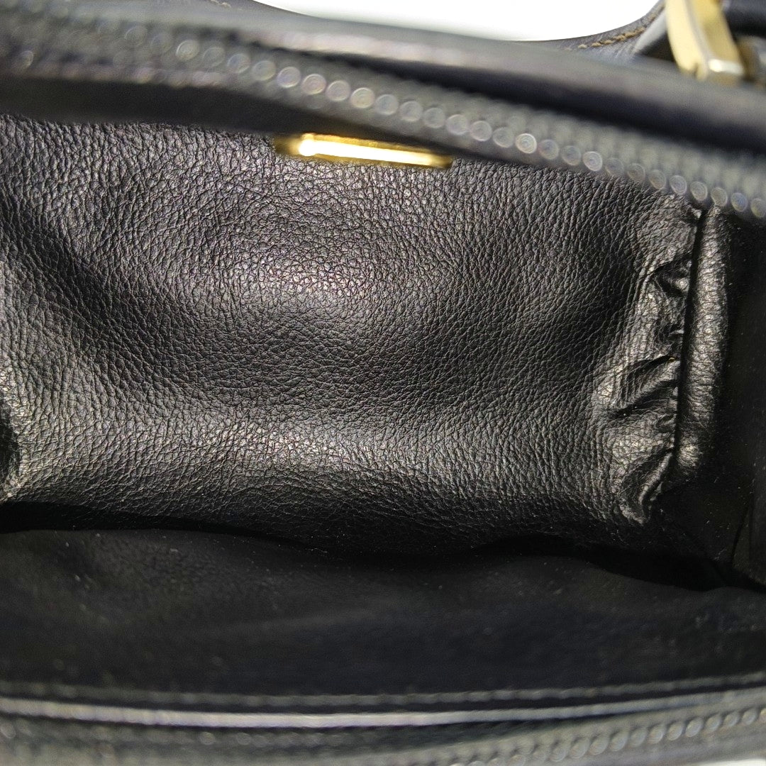 Coated Canvas Shoulder Bag Black