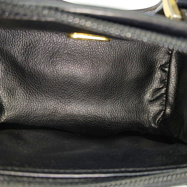 Coated Canvas Shoulder Bag Black