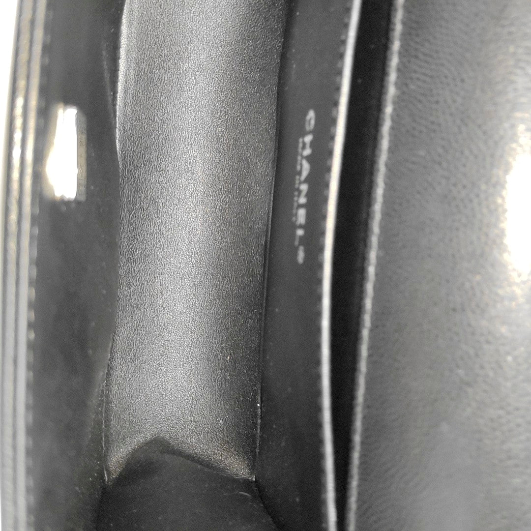 BOY CHANEL Medium Quilted Grained Calfskin Black