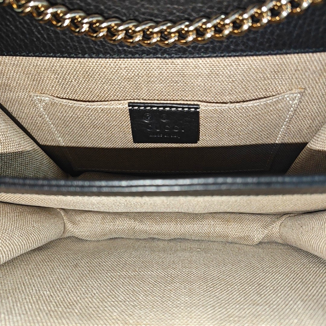 Interlocking G Small Calfskin Black