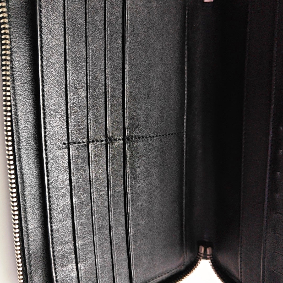 Quilted Patent Calfskin Wallet Black