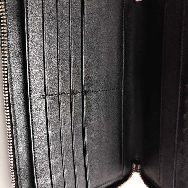 Quilted Patent Calfskin Wallet Black