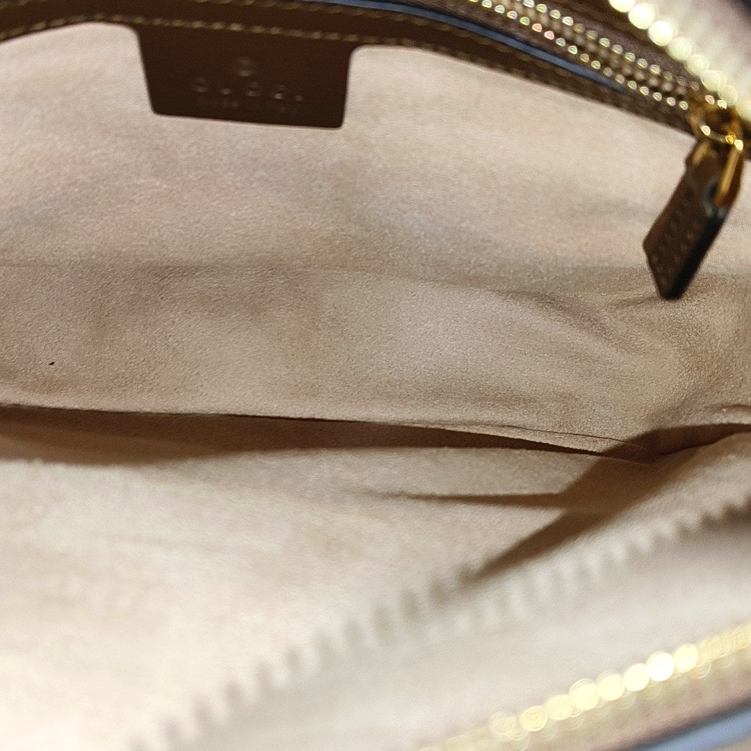 Authenticated pre-owned  Horsebit 1955 Small Coated Canvas Beige - Shoulder Bag at Looply