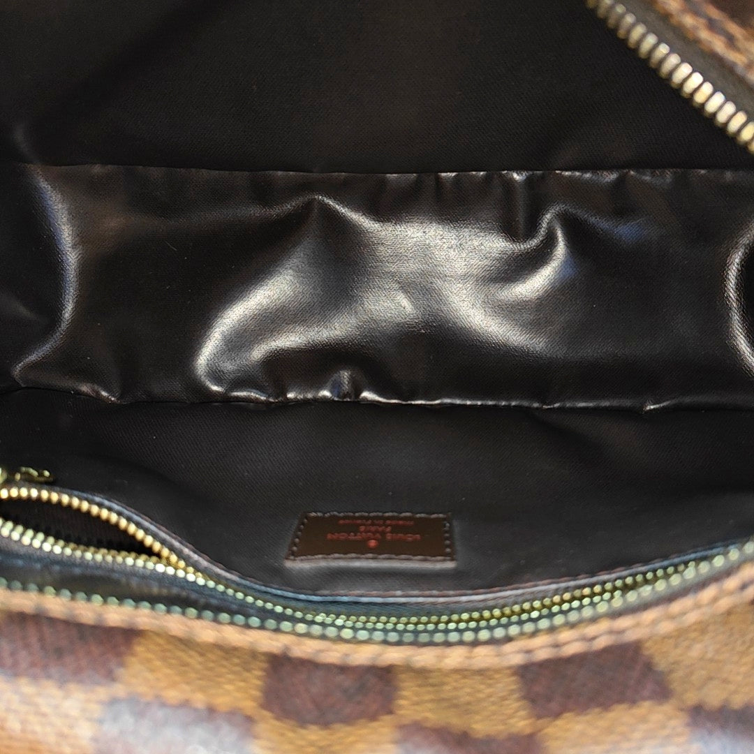 Damier Ebene Coated Canvas Clutch Brown