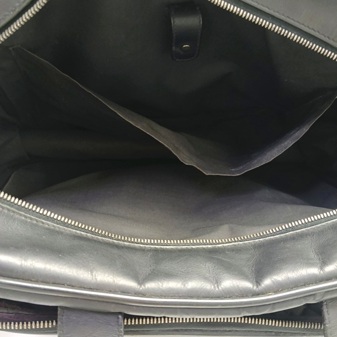 Calfskin Top Handle Bag Black