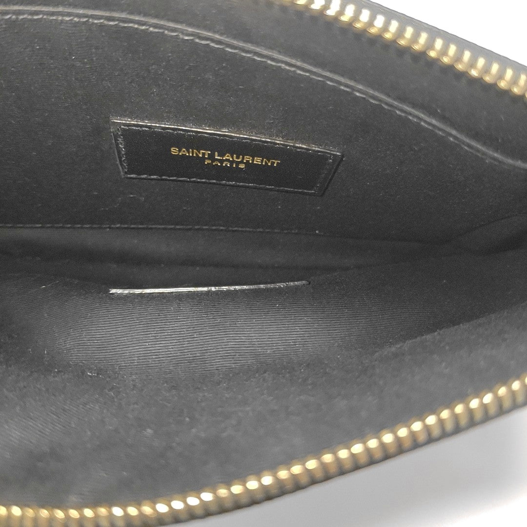 CASSANDRE Large Chevron Calfskin Black