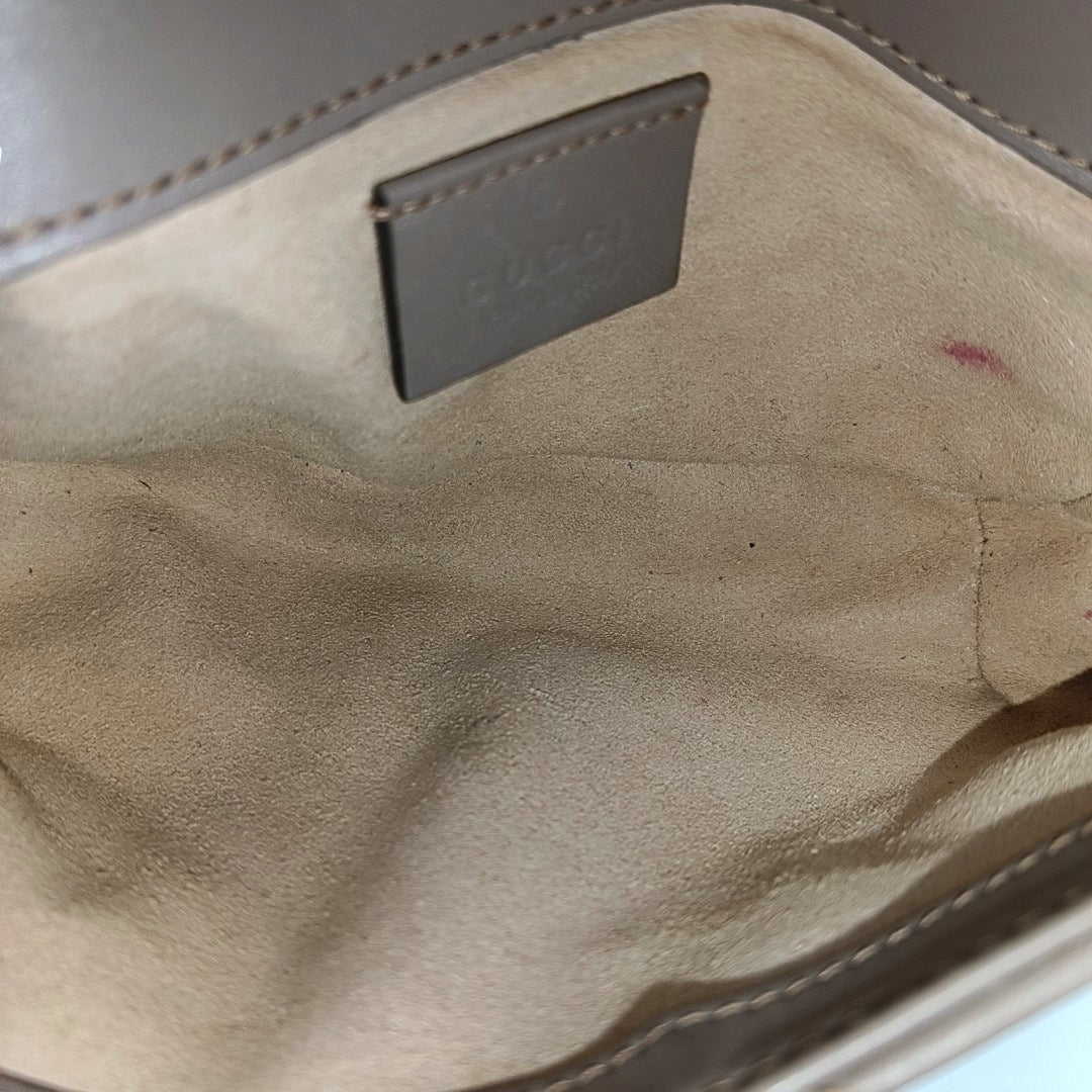 Authenticated pre-owned  GG Marmont Mini Quilted Calfskin Beige - Crossbody Bag at Looply