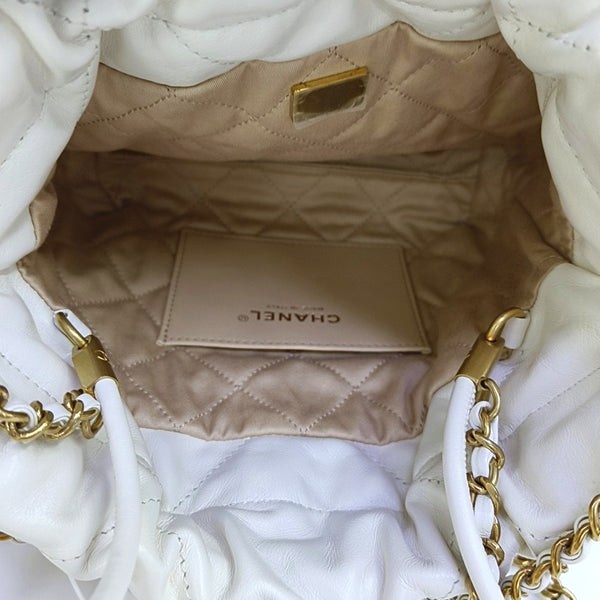 CHANEL 22 Mini Quilted Calfskin White