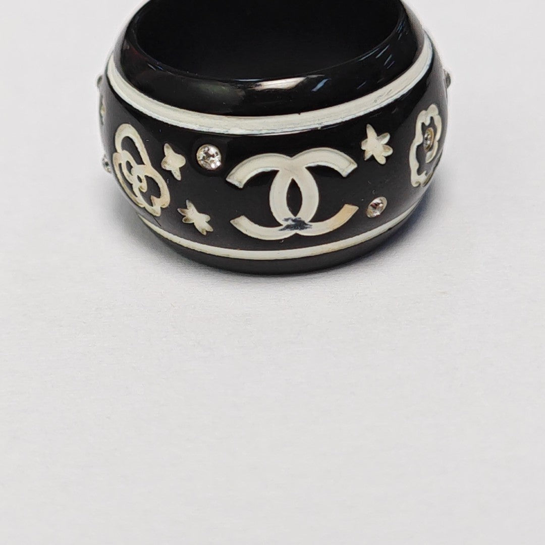 Synthetic Crystal Black Ring EU 53