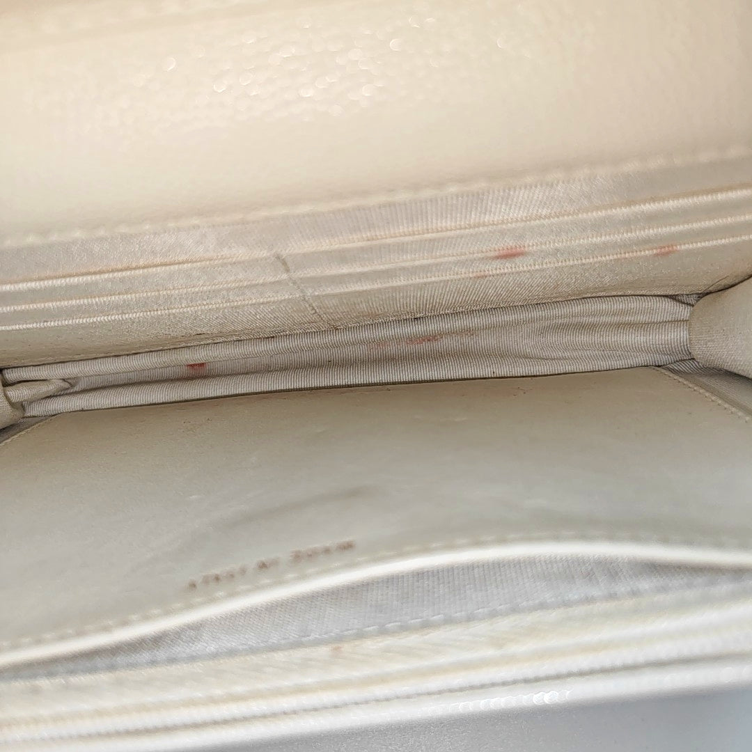 WOC Quilted Grained Calfskin White
