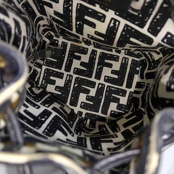Authenticated pre-owned  Mon Tresor Mini Fabric White - Bucket Bag at Looply