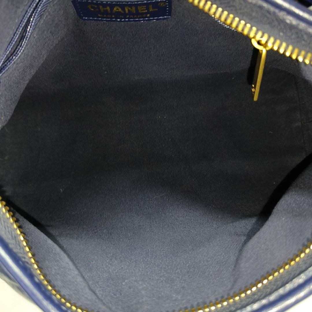Quilted Calfskin Shoulder Bag Blue