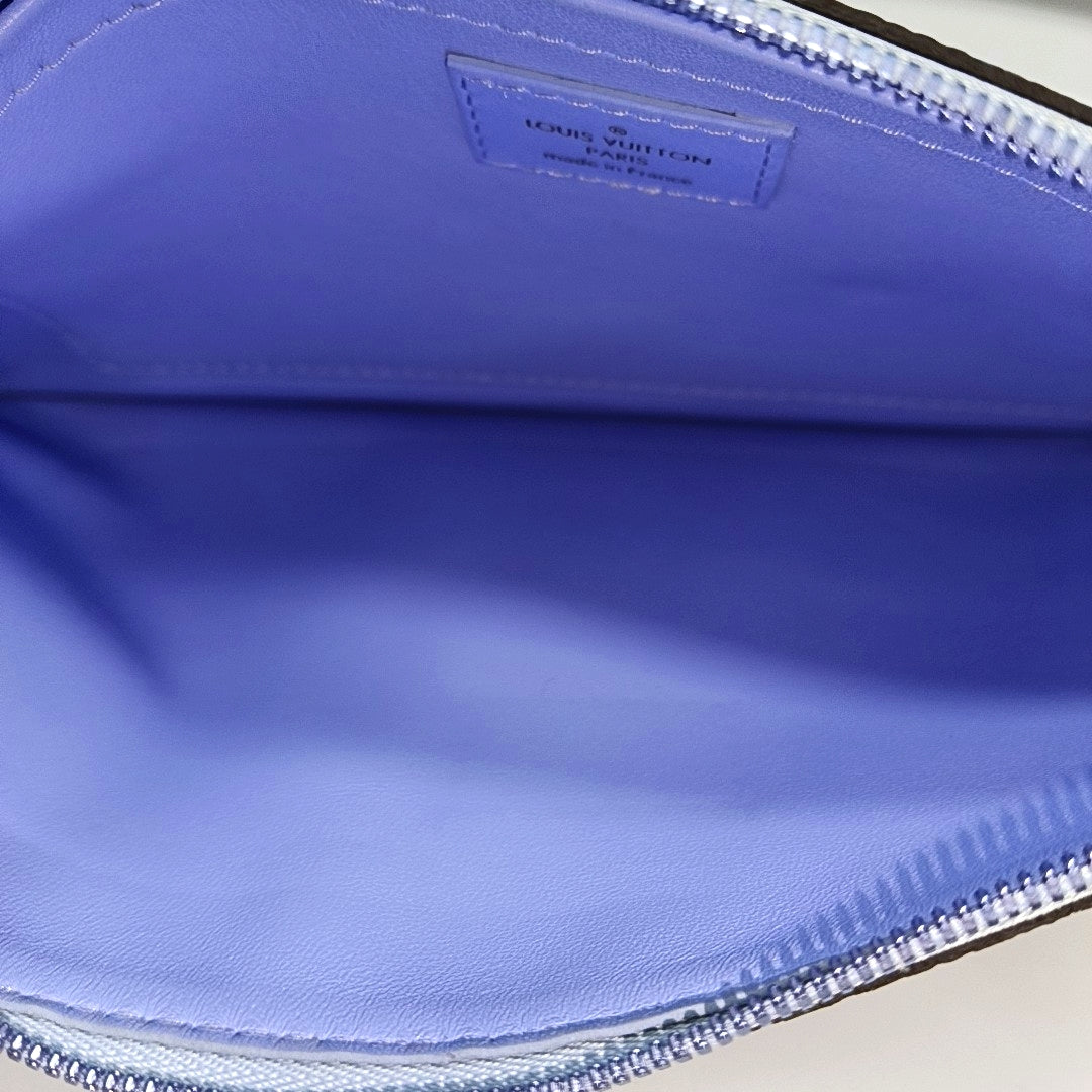 Coated Canvas Clutch Multicolor