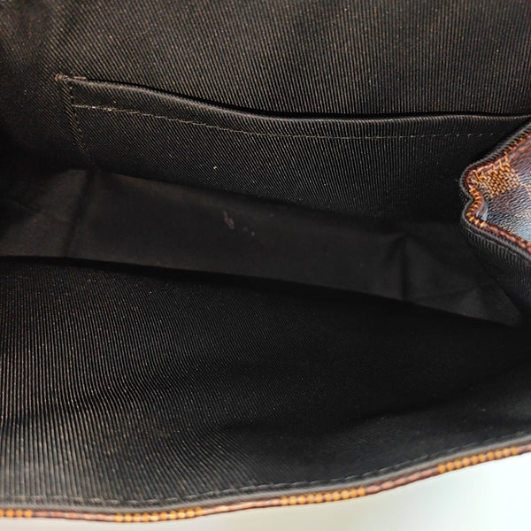 CLAPTON Damier Ebene Coated Canvas Brown