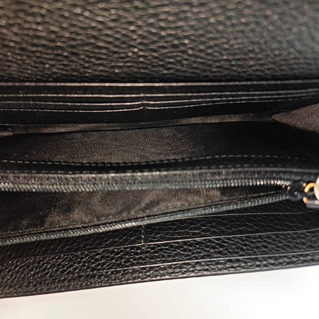 Animalier Calfskin Black Wallet