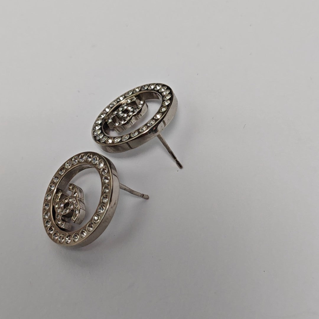 Brass Silver Stud Earrings