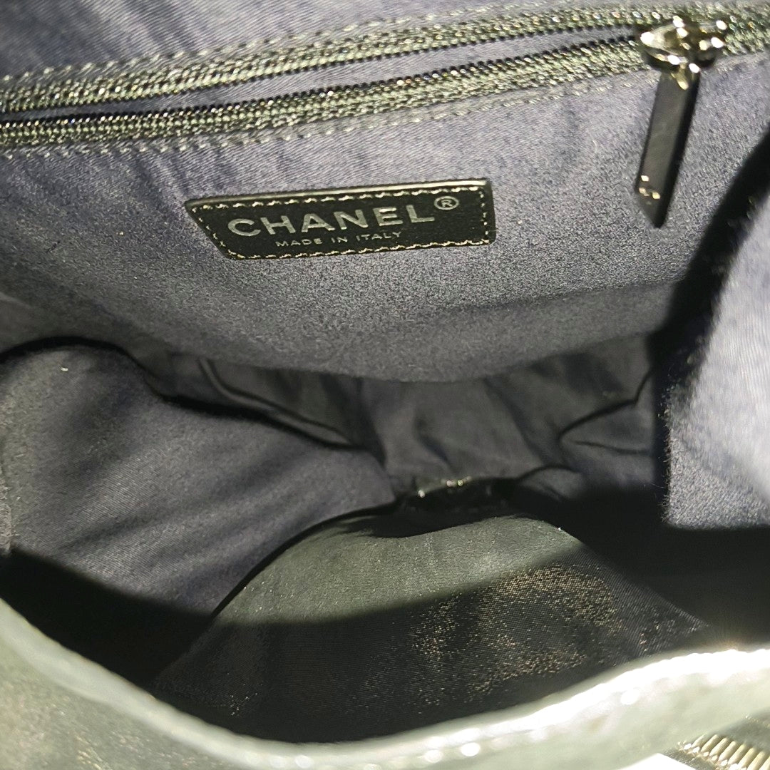 Quilted Calfskin Backpack Gray