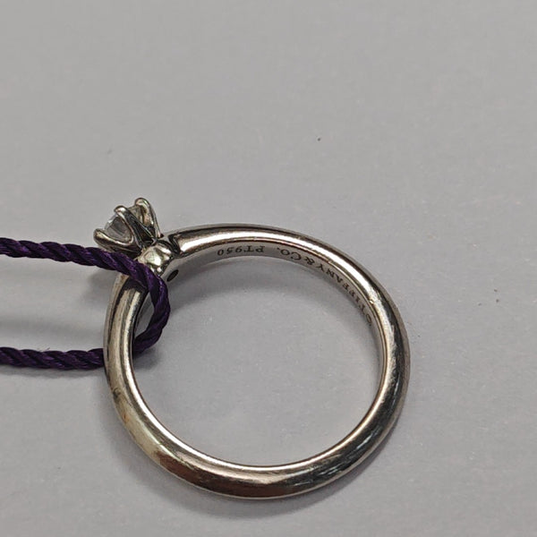 Tiffany Setting Platinum 950 Silver Ring EU 49