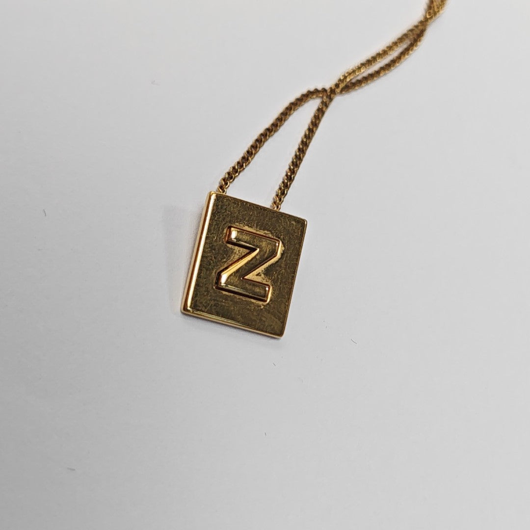 ALPHABET Brass Gold Necklace