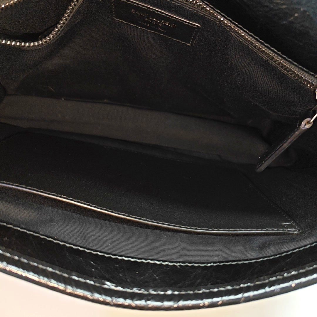 NIKI Medium Chevron Calfskin Black