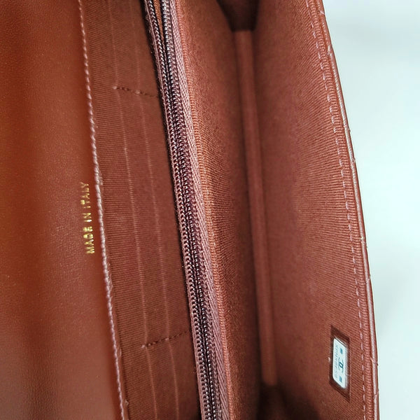 WOC Quilted Lambskin Brown