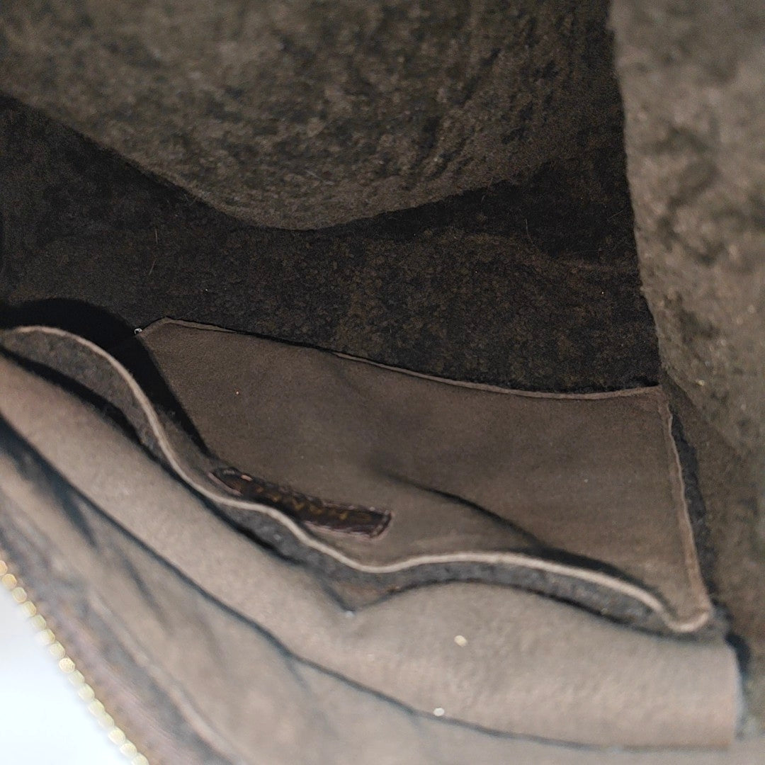Fabric Top Handle Bag Brown