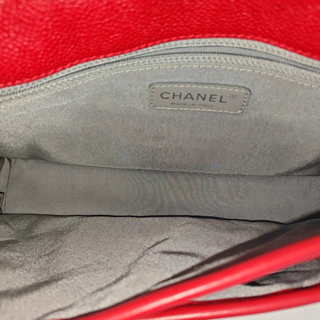 FRENCH RIVIERA FLAP Quilted Grained Calfskin Red