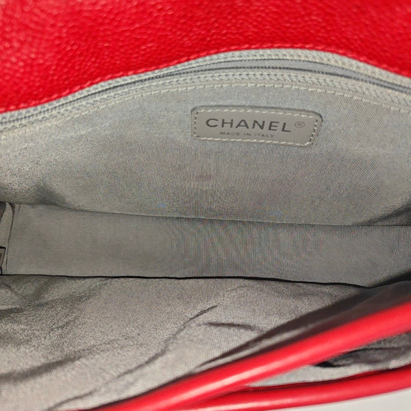 FRENCH RIVIERA FLAP Quilted Grained Calfskin Red
