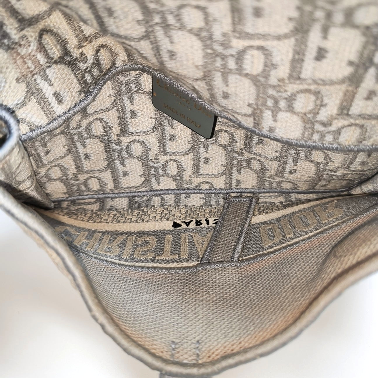 Saddle Mini Oblique Canvas Gray