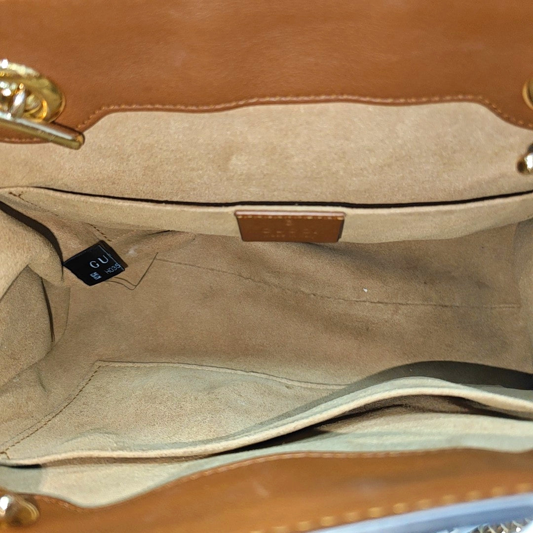 Padlock Small Monogram Coated Canvas Beige