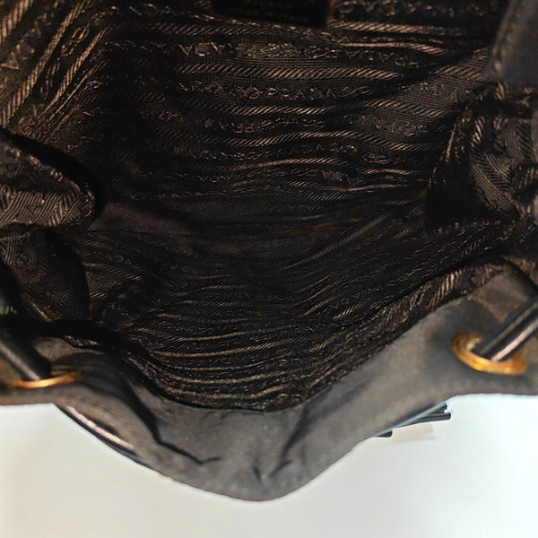 Quilted Nylon Backpack Black