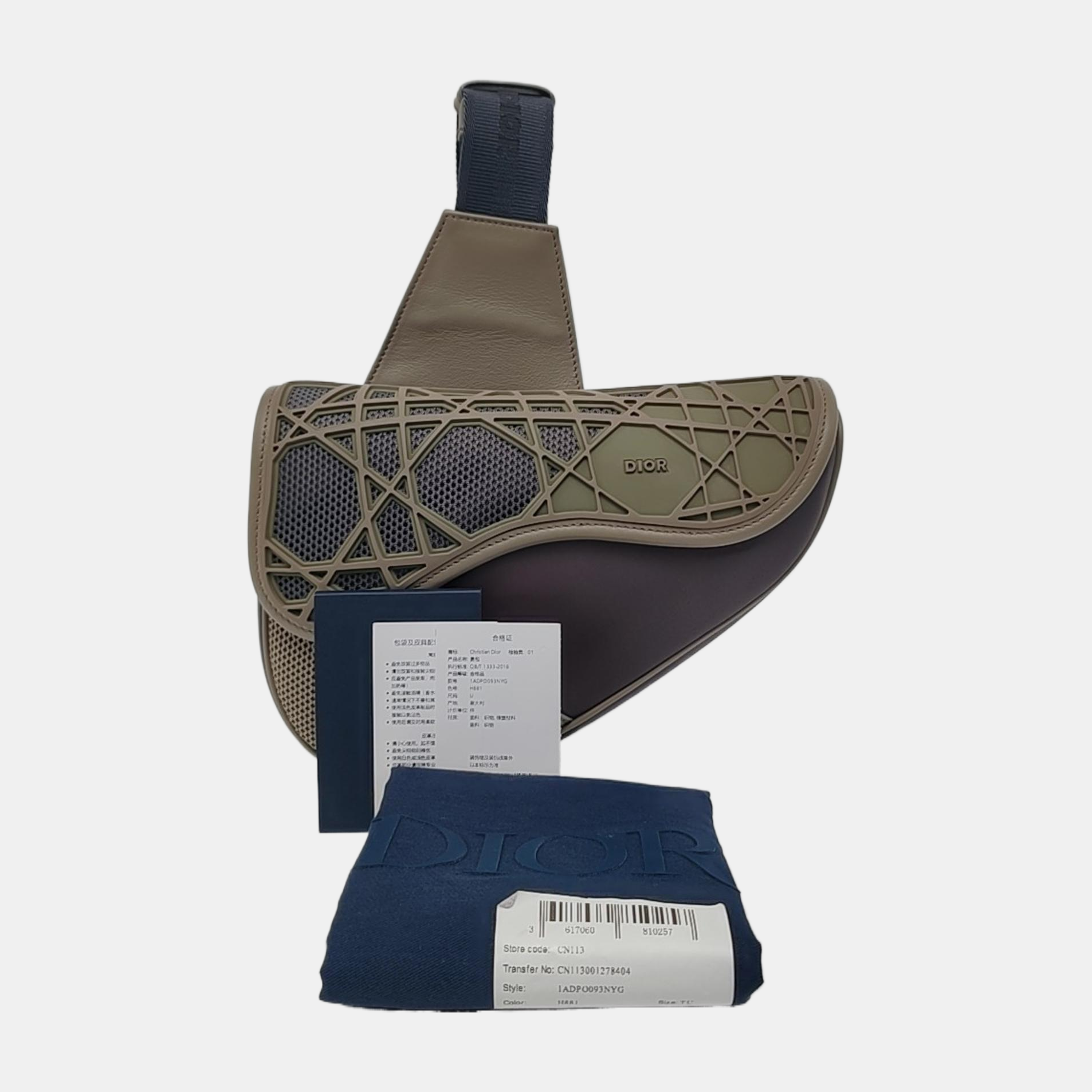 Authenticated pre-owned  Saddle Calfskin Gray - Crossbody Bag at Looply