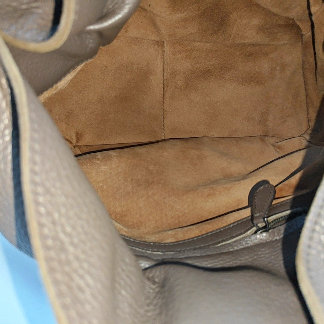 Calfskin Top Handle Bag Brown