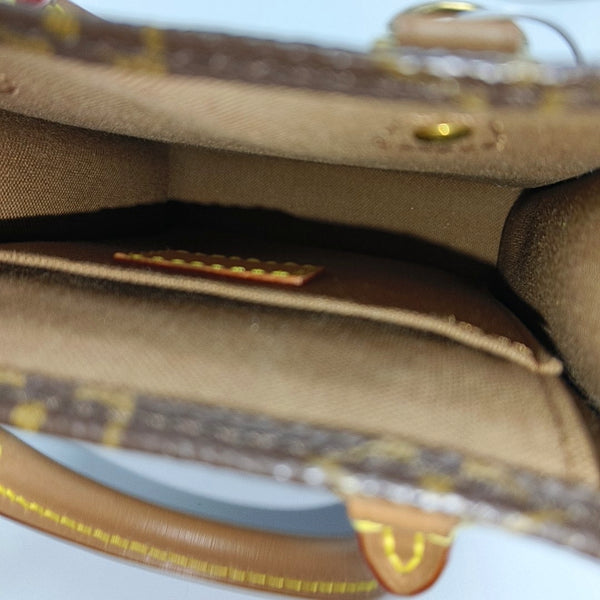 SAC PLAT Mini Monogram Coated Canvas Brown