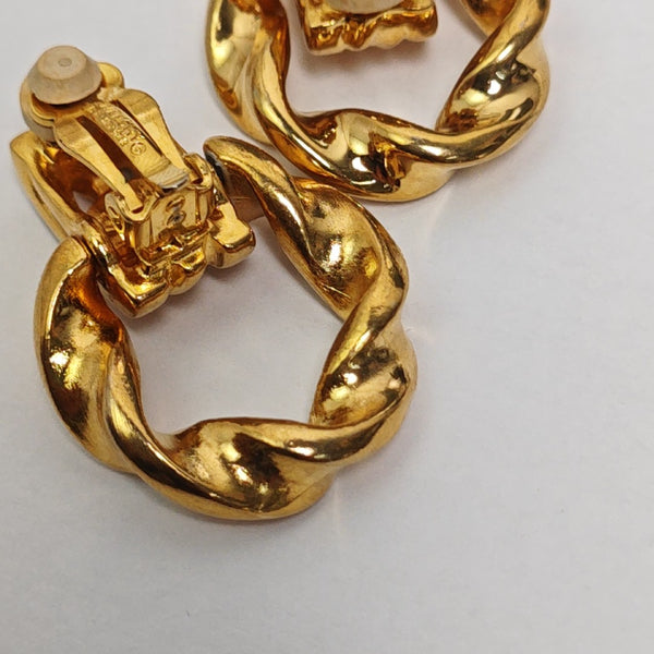 Metal Gold Clip On Earrings