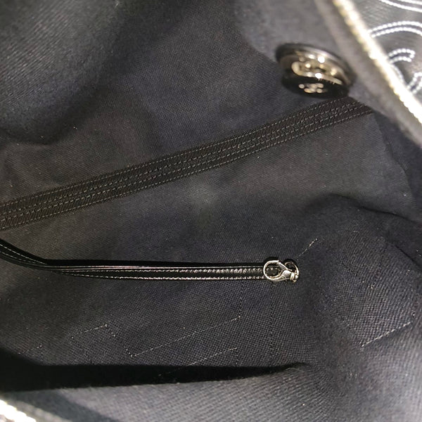 Quilted Coated Canvas Top Handle Bag Black