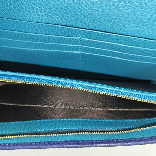 Swing Calfskin Blue Wallet