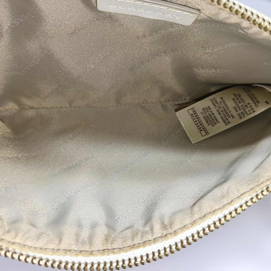 Coated Canvas Crossbody Bag Beige