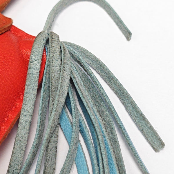 Leather Bag Charm Orange
