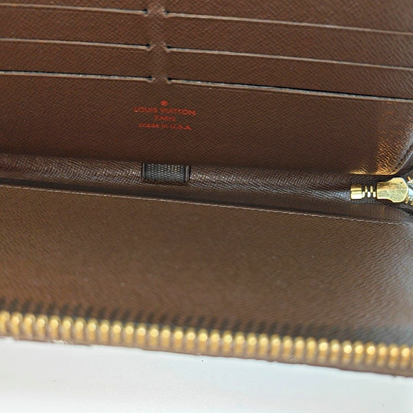 ZIPPY Damier Ebene Coated Canvas Brown Wallet
