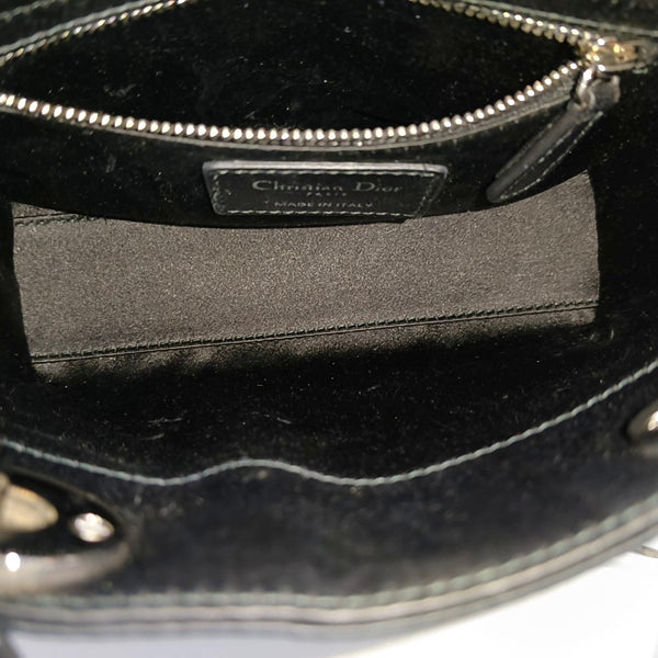 Lady Dior Mini Cannage Silk Satin Black
